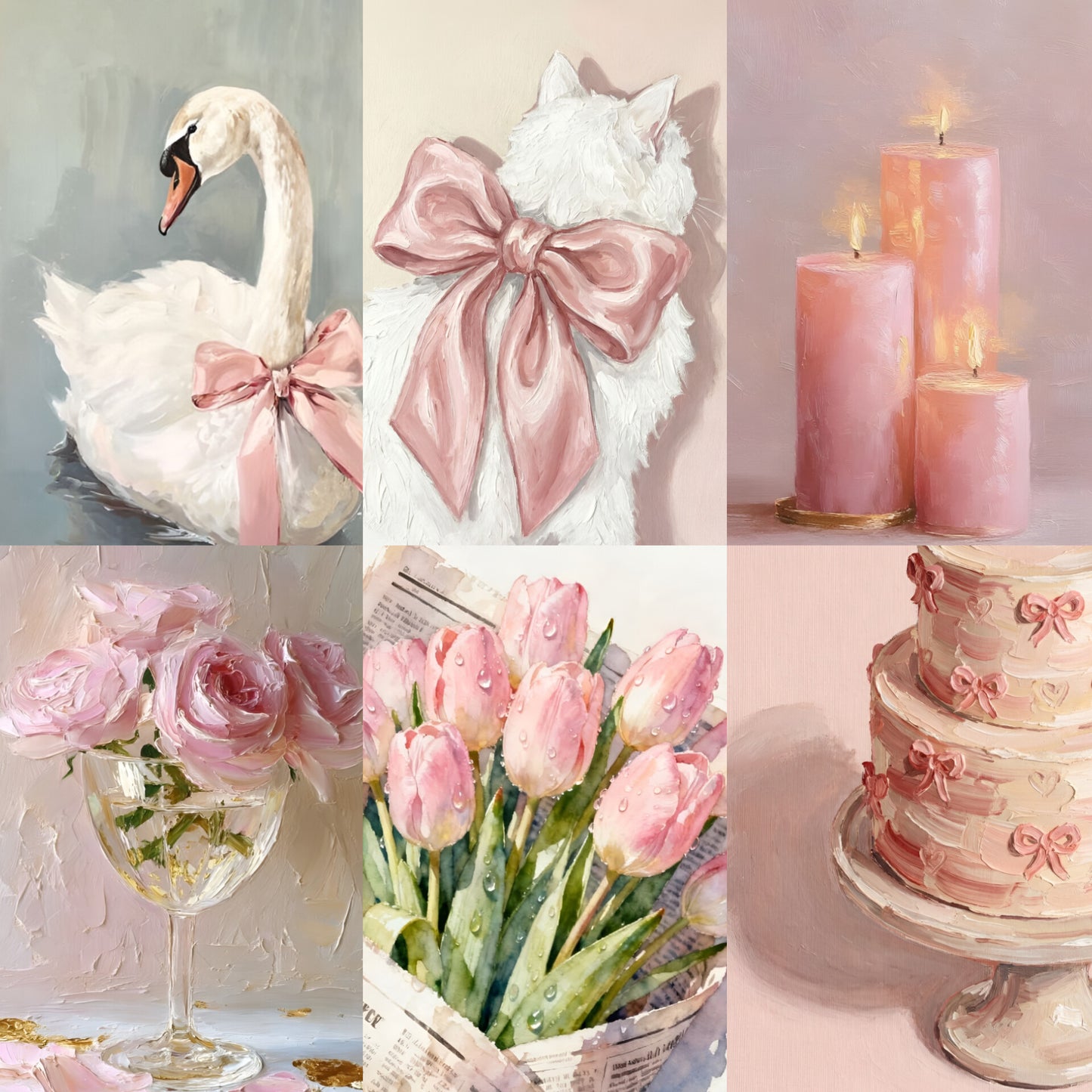 Blush Serenity — Soft Coquette Poster Set (6 Designs)
